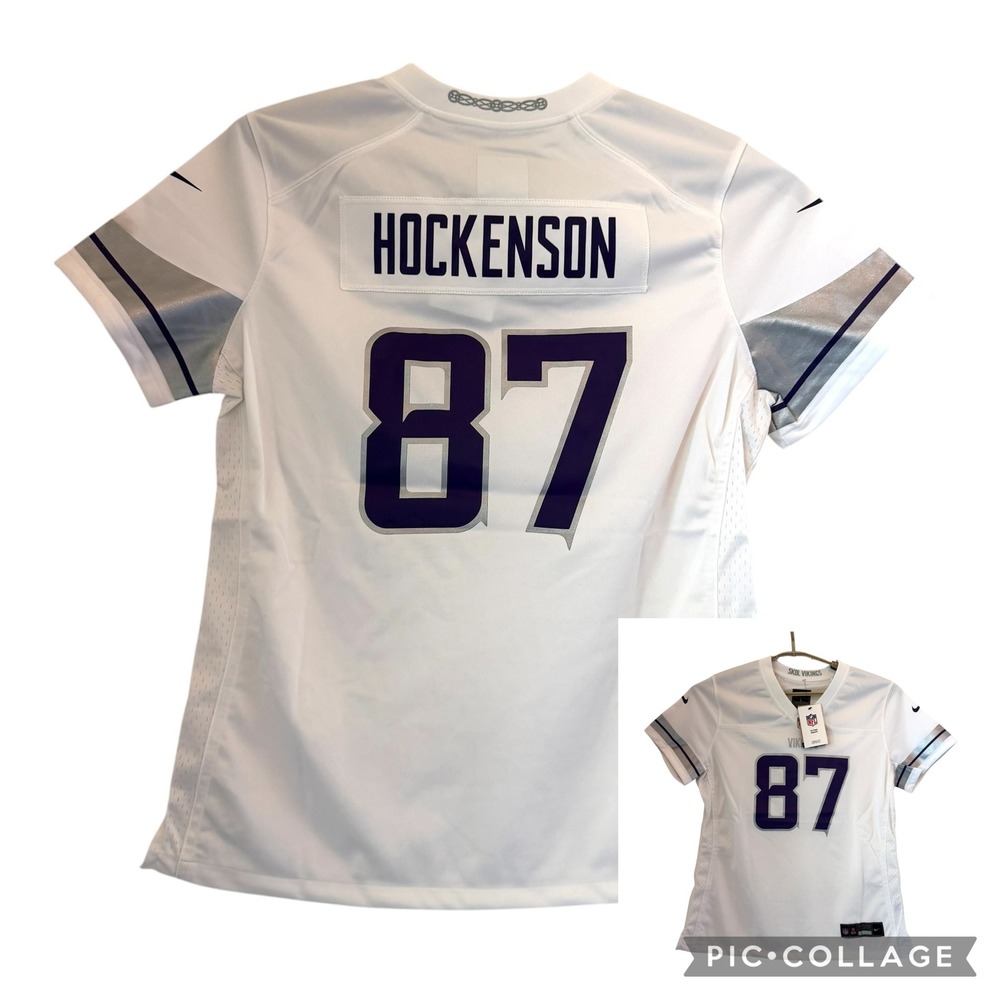 Nike Minnesota Vikings TJ Hockenson 87 Jersey Womens Large White 67NW-0BAZ READ‎